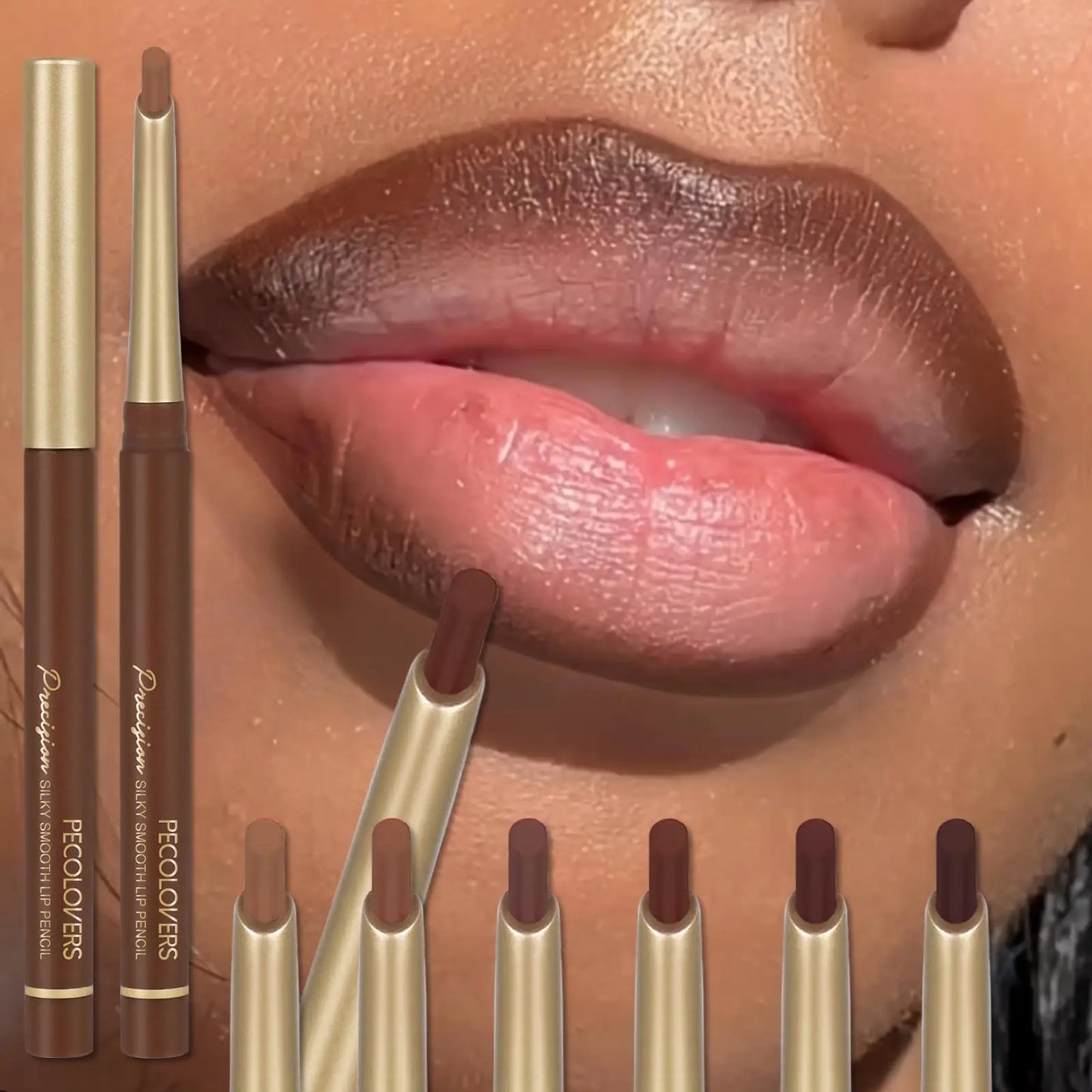 Matte Nude Lip Liner Set (6 Colors) – Long-Lasting & Natural Finish